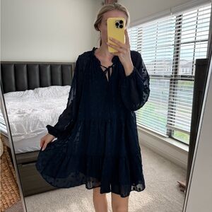 Elegant Navy Blue Women's Dress